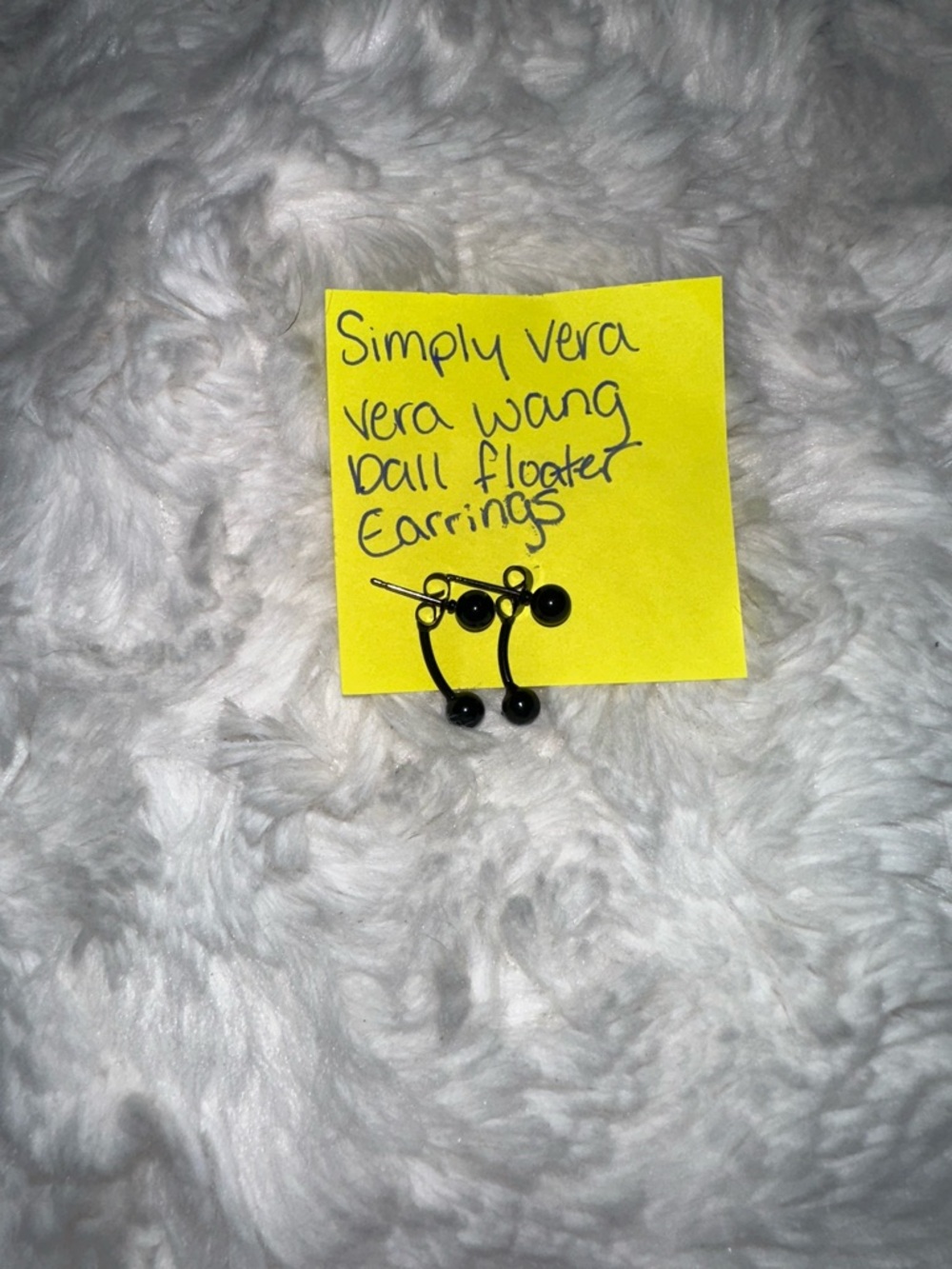 Simply Vera Wang Black Ball Floater Earrings